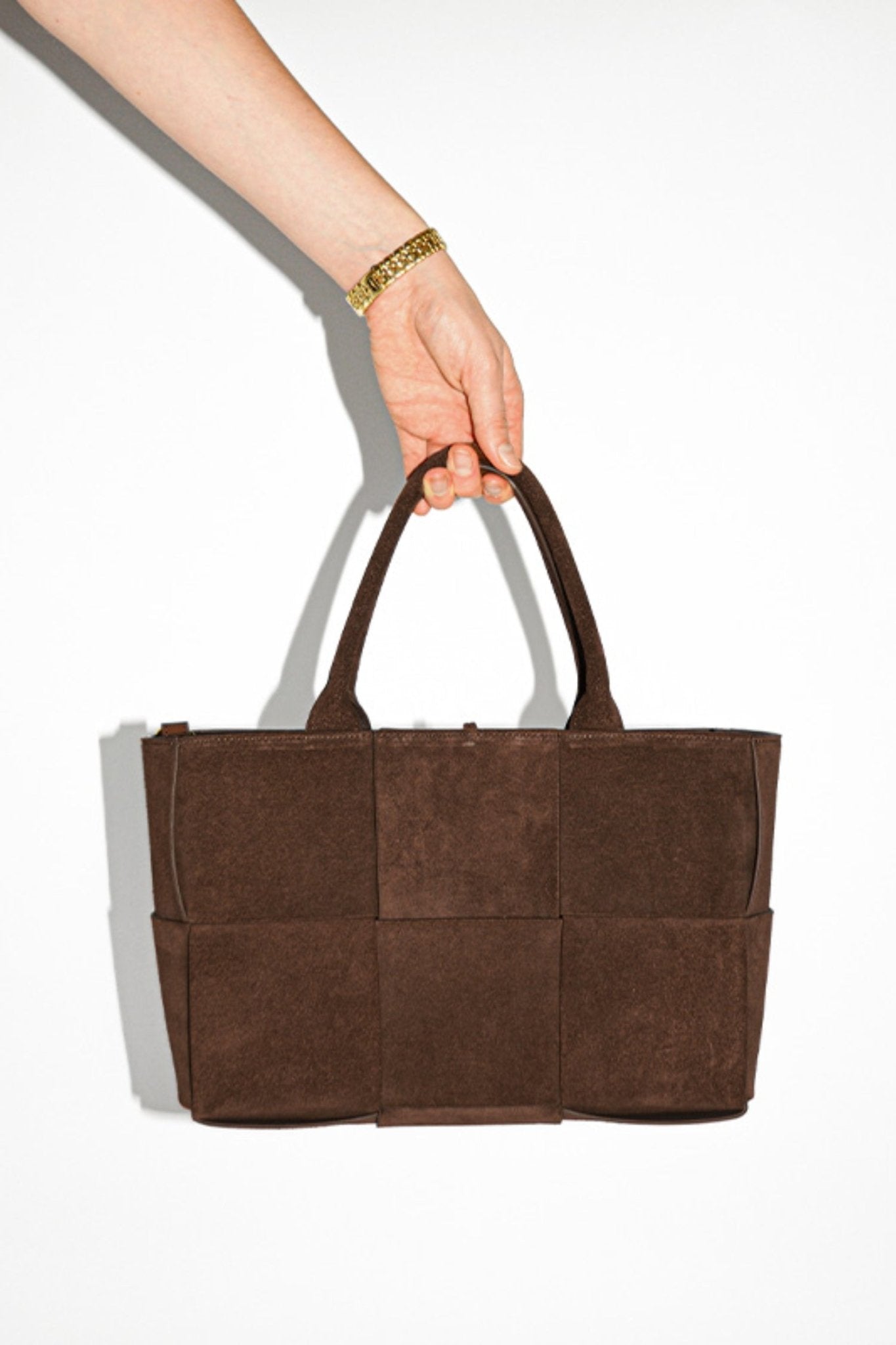 Shop Senso Denver Walnut Calf Suede Leather Tote Handbag - Senso