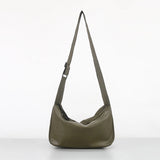 Outfox Seoul Crossbody Leather/Nylon Mix Bag – Olive/Black/Grey