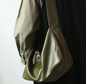 Shop Seoul Crossbody Leather/Nylon Mix Bag | Olive / Black / Grey - Outfox