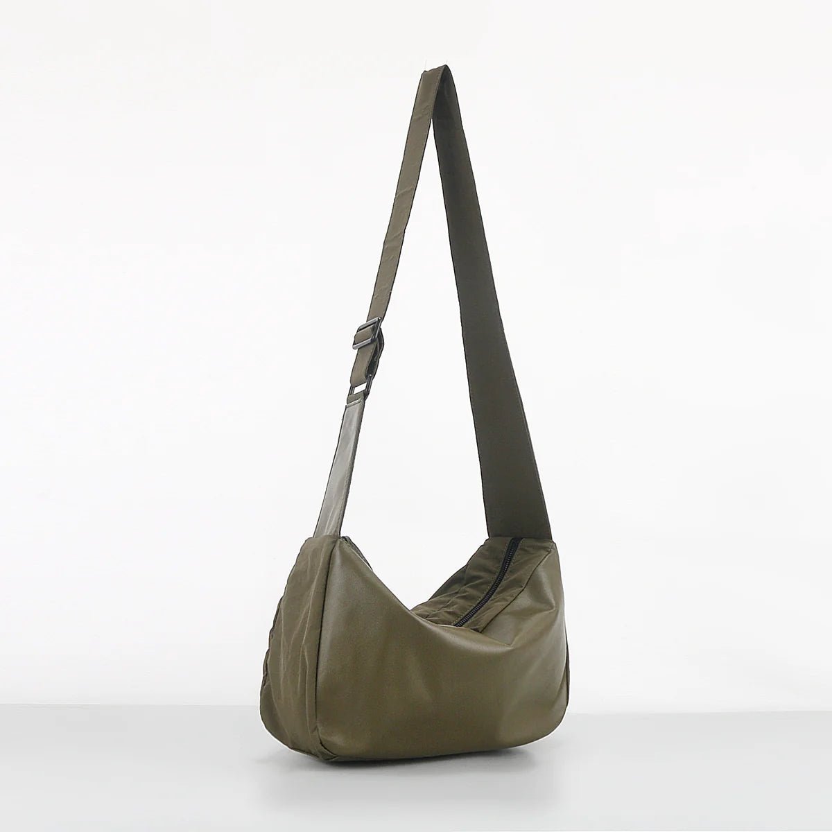 Shop Seoul Crossbody Leather/Nylon Mix Bag | Olive / Black / Grey - Outfox