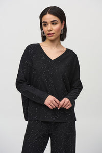 Shop Sequined Sweater Knit Style 244921 | Black - Joseph Ribkoff