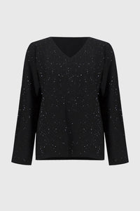 Shop Sequined Sweater Knit Style 244921 | Black - Joseph Ribkoff