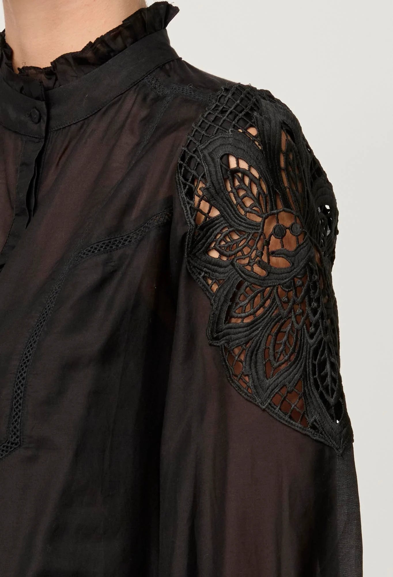 Shop Sevilla Cotton Silk Shirt in Onyx - OnceWas