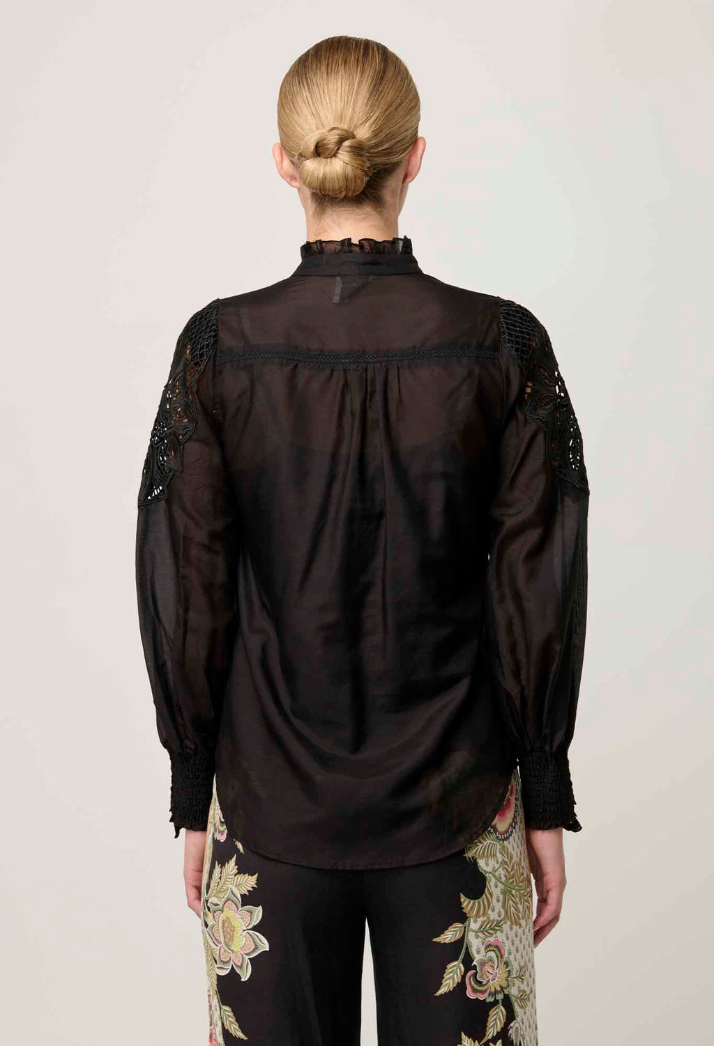 Shop Sevilla Cotton Silk Shirt in Onyx - OnceWas