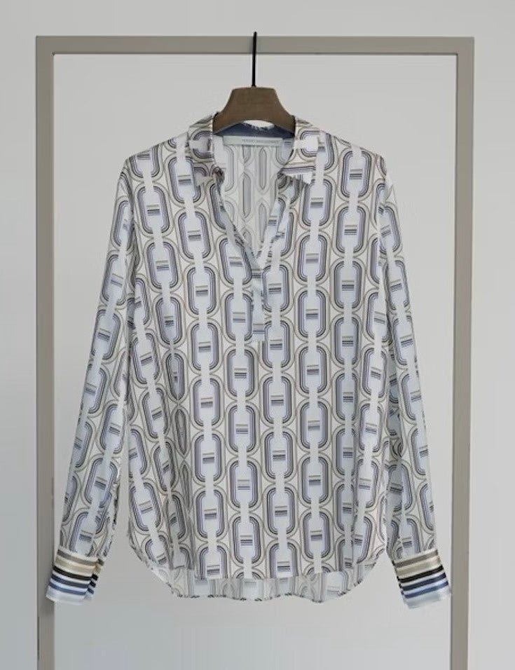 Shop Silk Blouse in Seaside Multi - Herzen's Angelegenheit