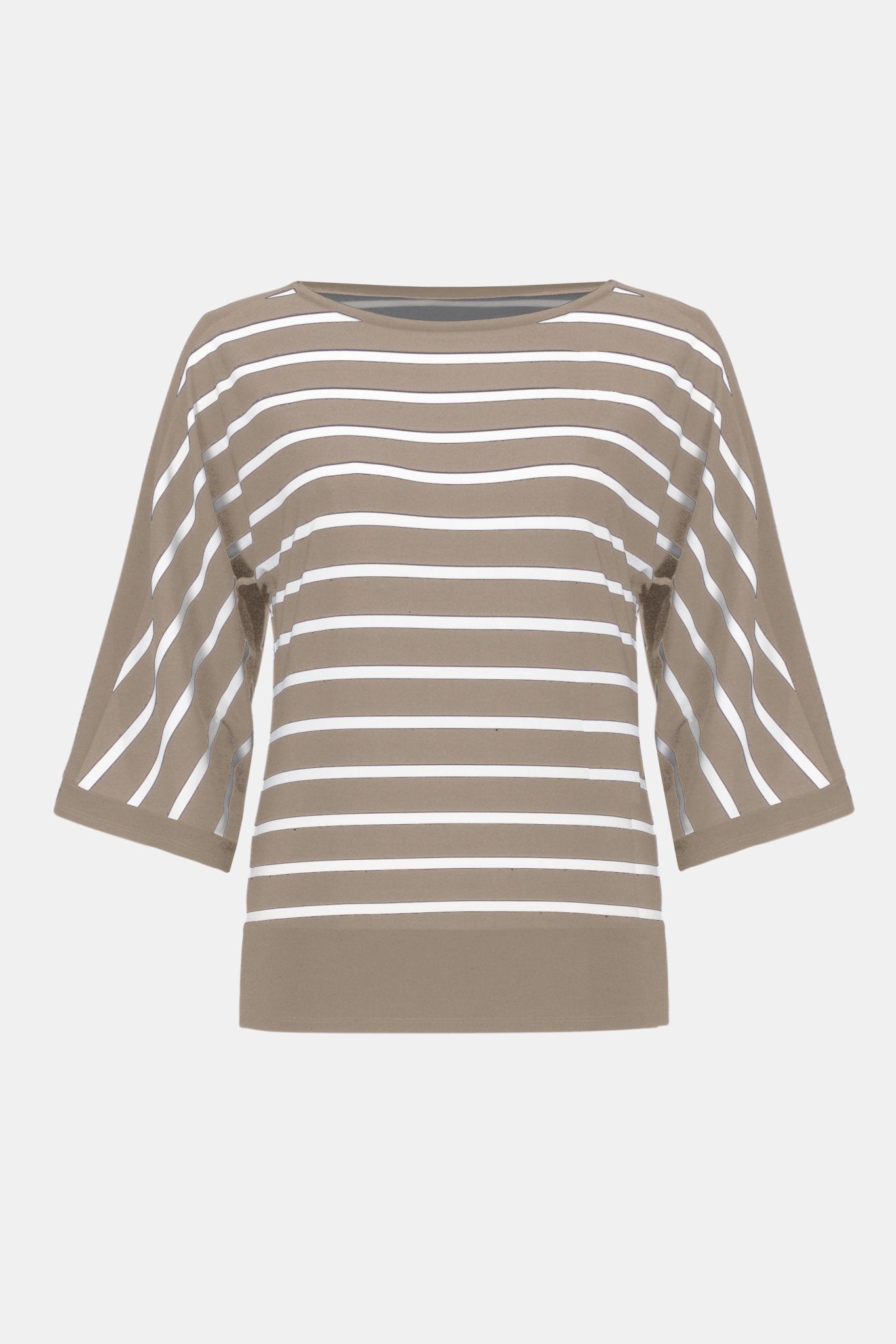 Shop Silky Knit Stripe Print Fitted Top - Joseph Ribkoff