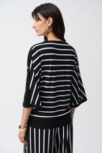 Shop Silky Knit Stripe Print Fitted Top - Joseph Ribkoff