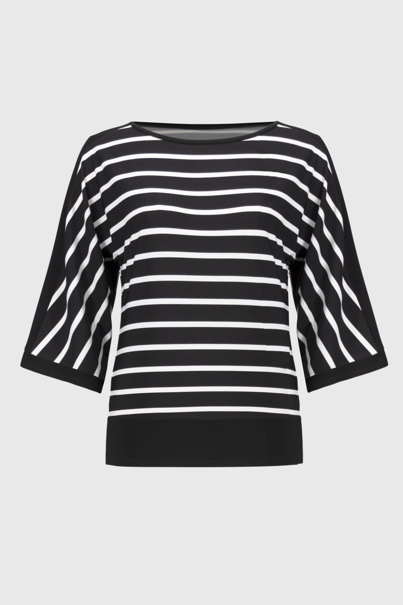 Shop Silky Knit Stripe Print Fitted Top - Joseph Ribkoff