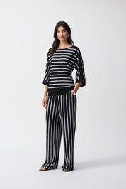 Shop Silky Knit Stripe Print Fitted Top - Joseph Ribkoff