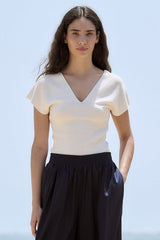 Sita Murt V-Neck Ribbed Sweater Top