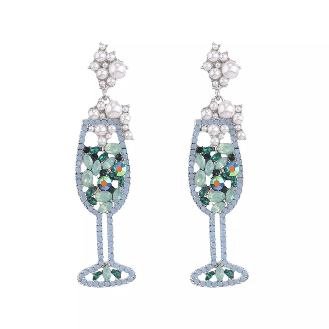 Shop Sparkling Wine Coastal Crystal Earrings - Plum Petal