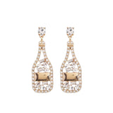 Plum Petal Sparkling Wine Statement Earrings – White