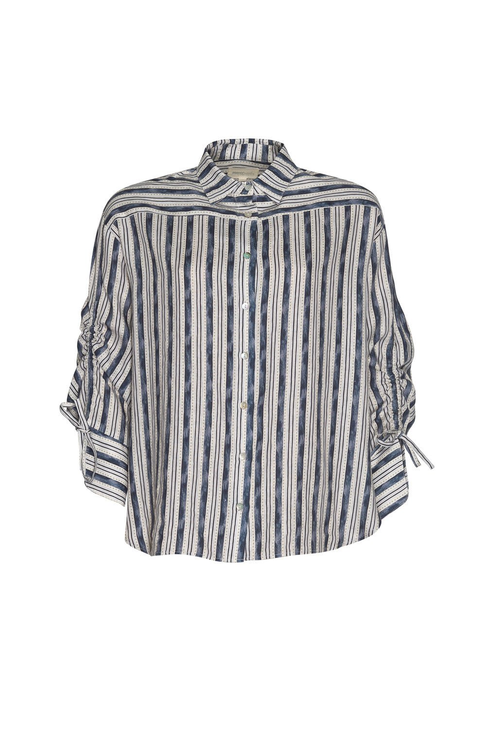 Shop Spot The Stripe Linen Shirt | Navy Sage - Madly Sweetly