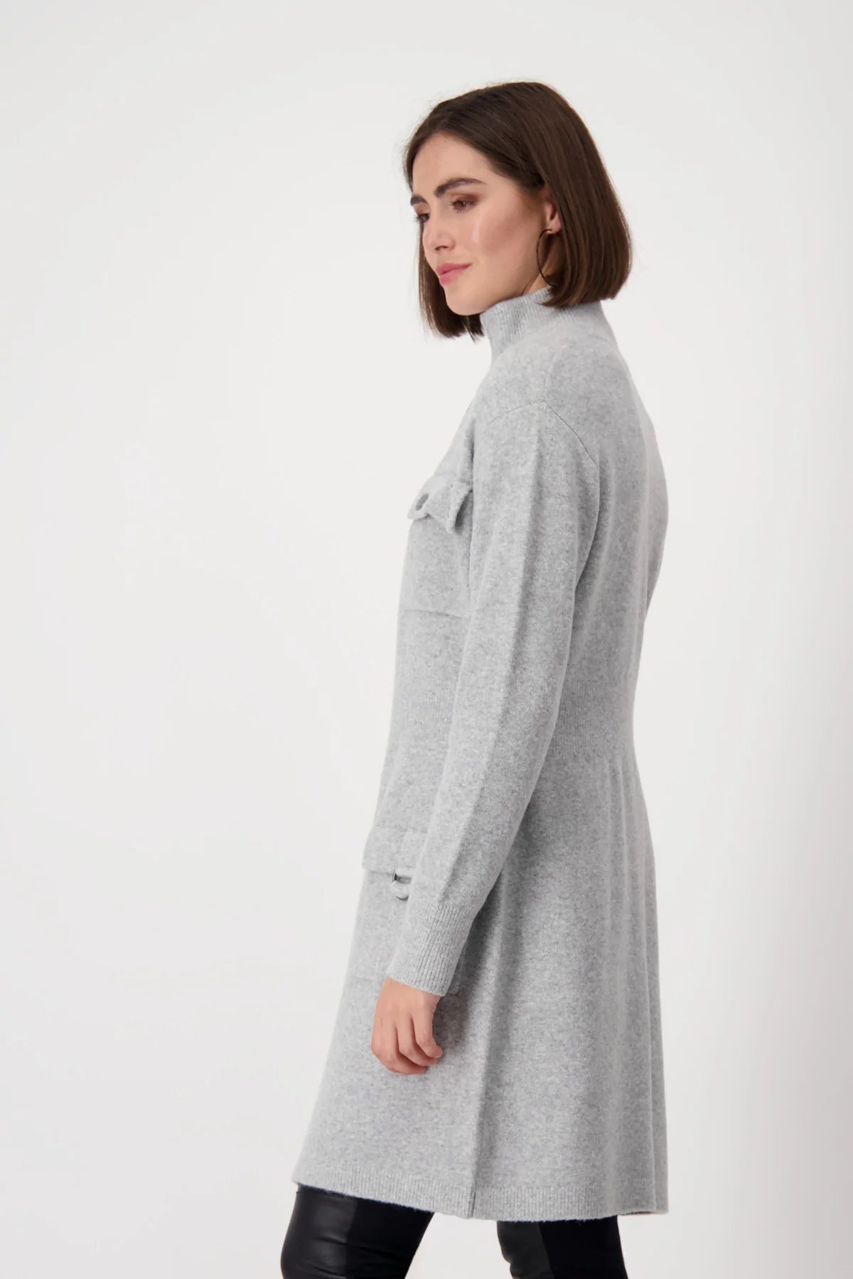 Shop Stand Up Collar Longline Jacket - Monari