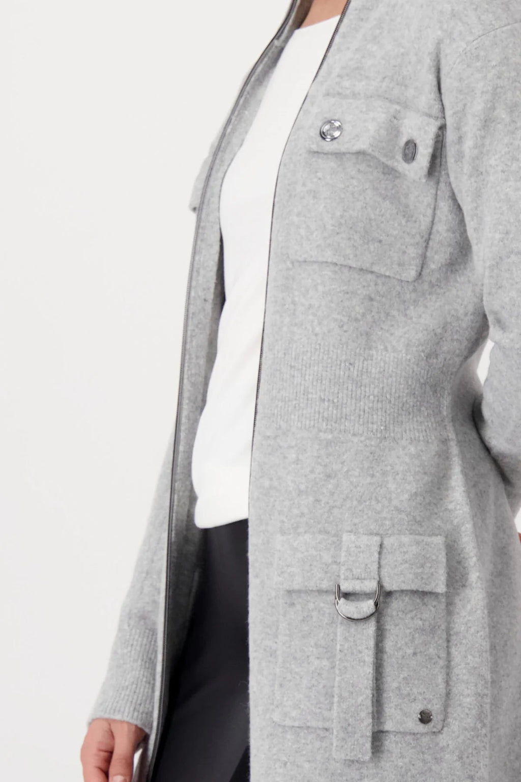 Shop Stand Up Collar Longline Jacket - Monari