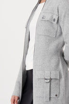 Shop Stand Up Collar Longline Jacket - Monari