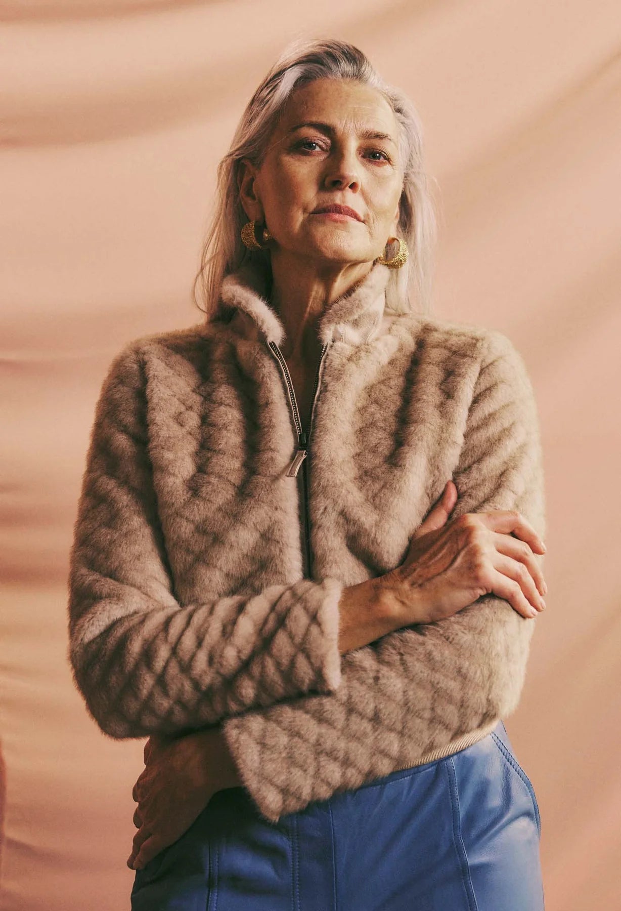 Stella Faux Fur Bomber Jacket Fawn