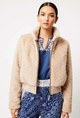 OnceWas Stella Faux Fur Bomber Jacket