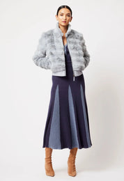 Shop Stella Faux Fur Bomber Jacket │ Ice Blue - ONCEWAS