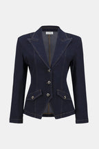 Shop Stretch Denim Fitted Blazer - Joseph Ribkoff