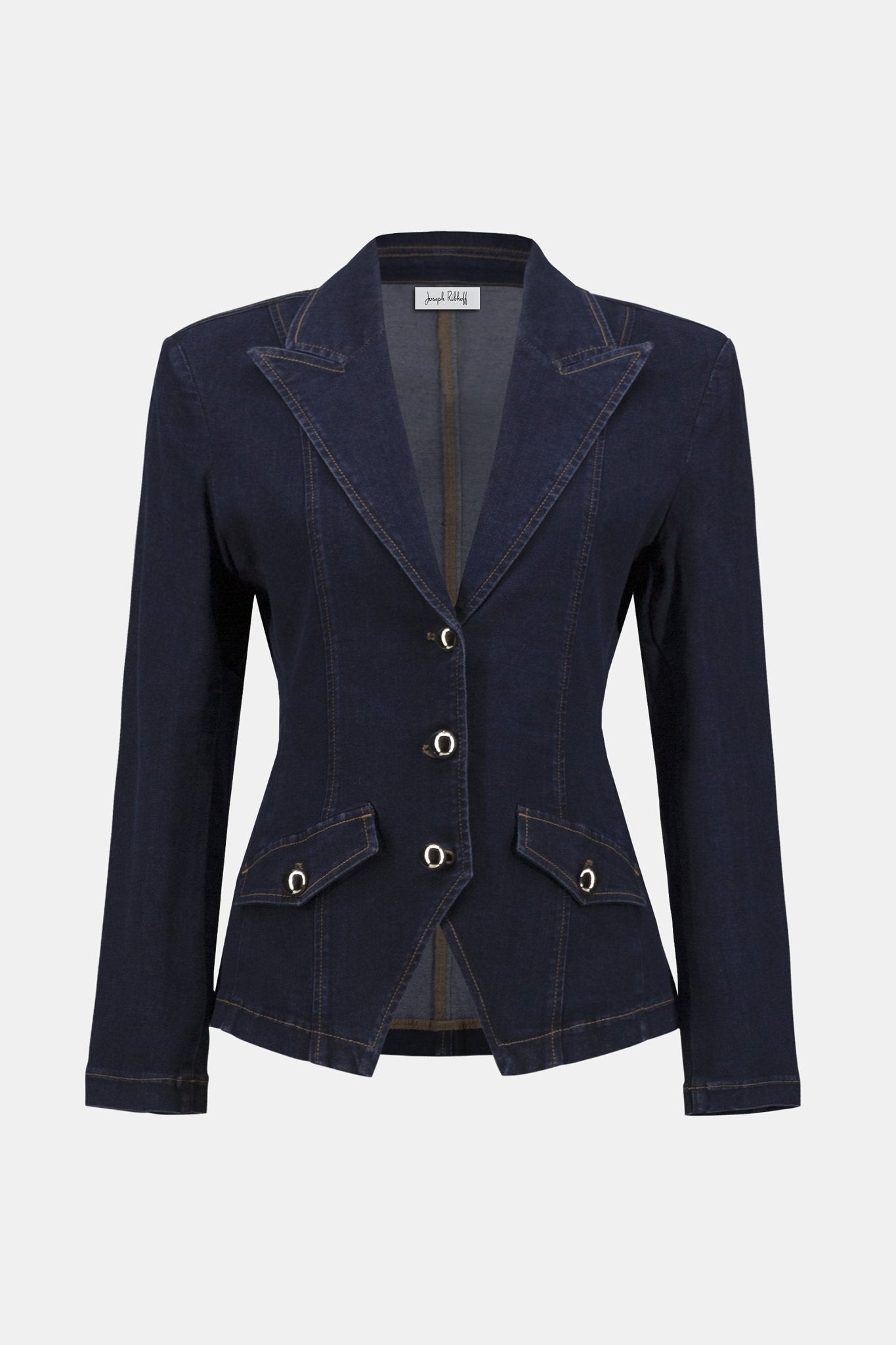 Shop Stretch Denim Fitted Blazer - Joseph Ribkoff