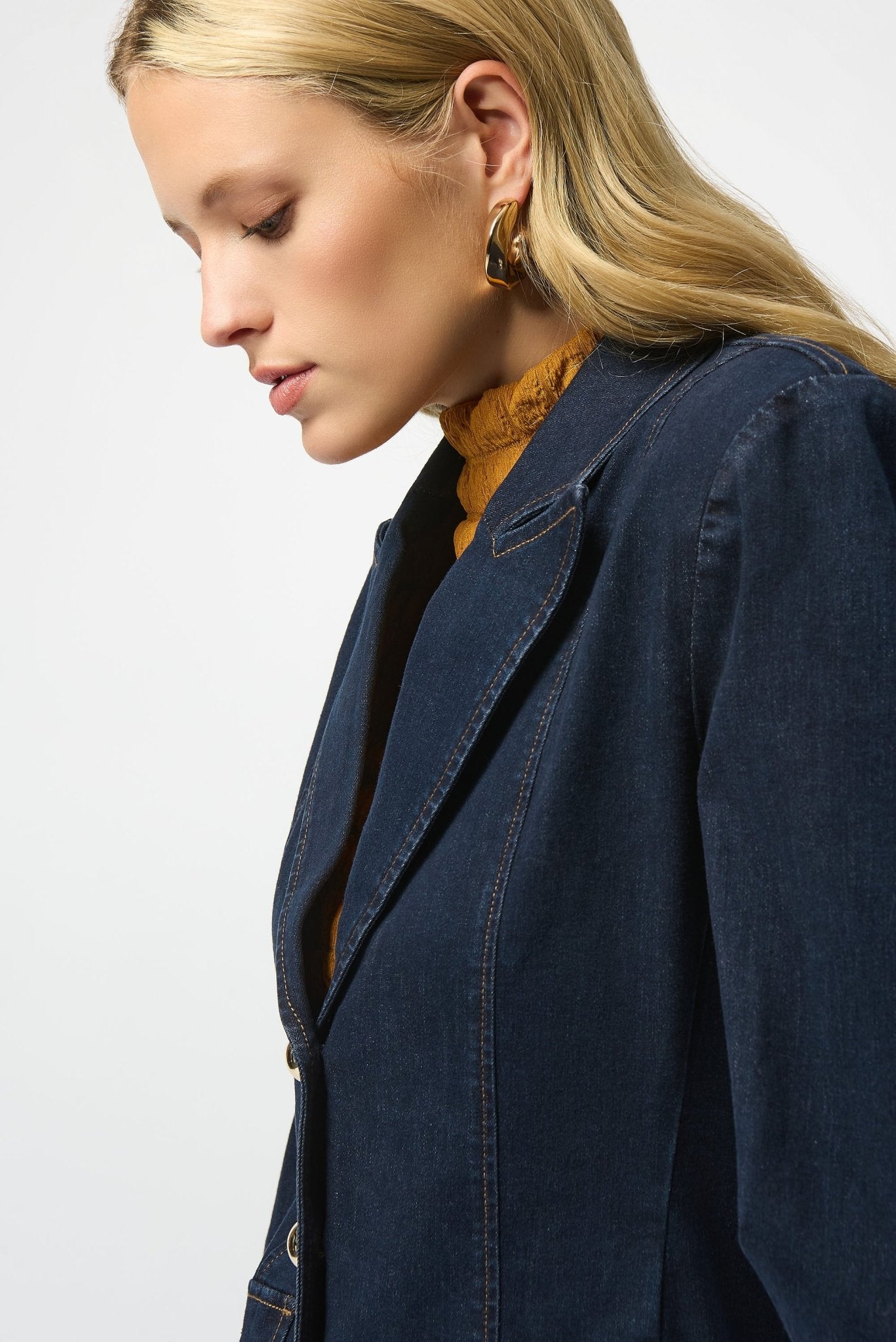 Shop Stretch Denim Fitted Blazer - Joseph Ribkoff