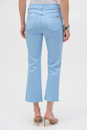 Shop Stretch Flare Crop Jeans with Frayed Hem - Joseph Ribkoff