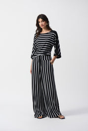 Shop Striped Silky Knit Wide - Leg Pants - Joseph Ribkoff