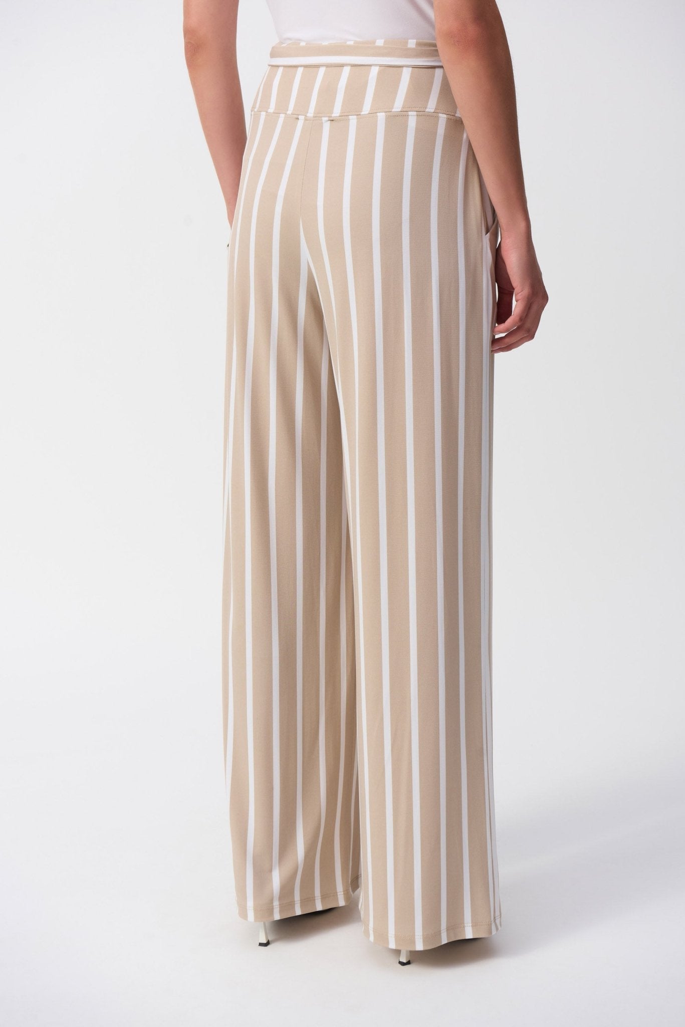 Shop Striped Silky Knit Wide - Leg Pants - Joseph Ribkoff