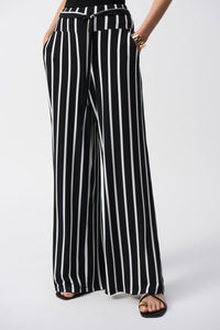 Shop Striped Silky Knit Wide - Leg Pants - Joseph Ribkoff