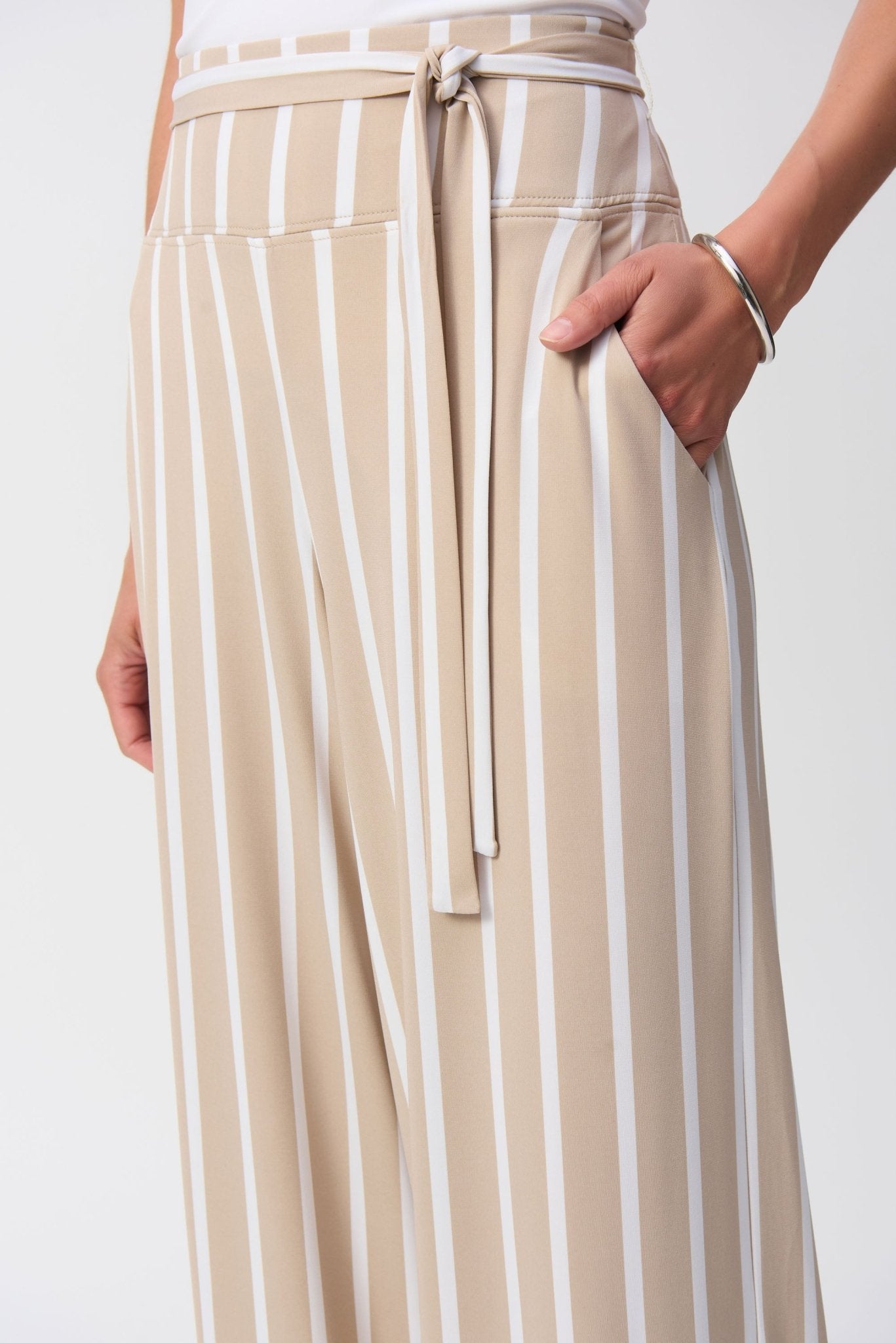 Shop Striped Silky Knit Wide - Leg Pants - Joseph Ribkoff