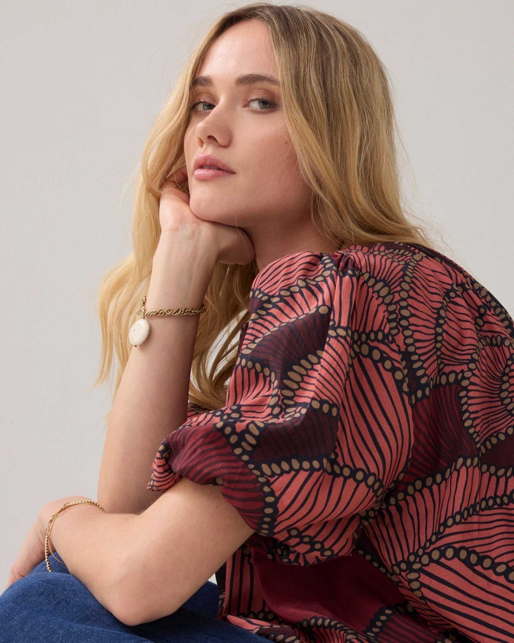 Shop Summum Woman Balloon Sleeve Top - All Over Print Top - Summum Woman