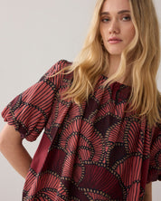 Shop Summum Woman Balloon Sleeve Top - All Over Print Top - Summum Woman