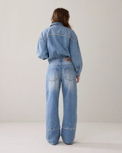 Shop Summum Woman Blue Daze Deconstructed Denim - Summum Woman