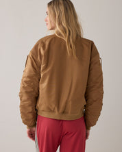 Shop Summum Woman Bomber Jacket with Lace-Up Detail - Summum Woman