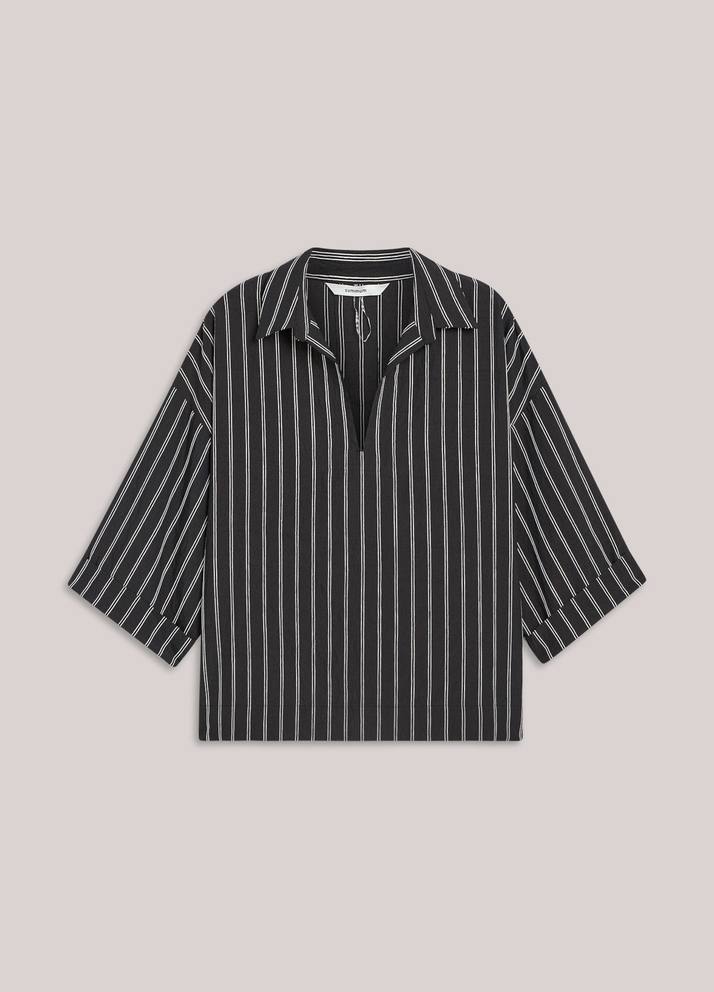 Shop Summum Woman Chenille Stripe Top Black - Summum Woman