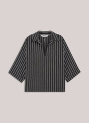 Shop Summum Woman Chenille Stripe Top Black - Summum Woman