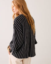 Shop Summum Woman Chenille Stripe Top Black - Summum Woman