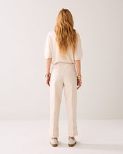 Shop Summum Woman Cotton Blend Pants Ivory - Summum Woman