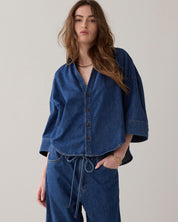 Shop Summum Woman Denim Kimono Blouse - Summum Woman