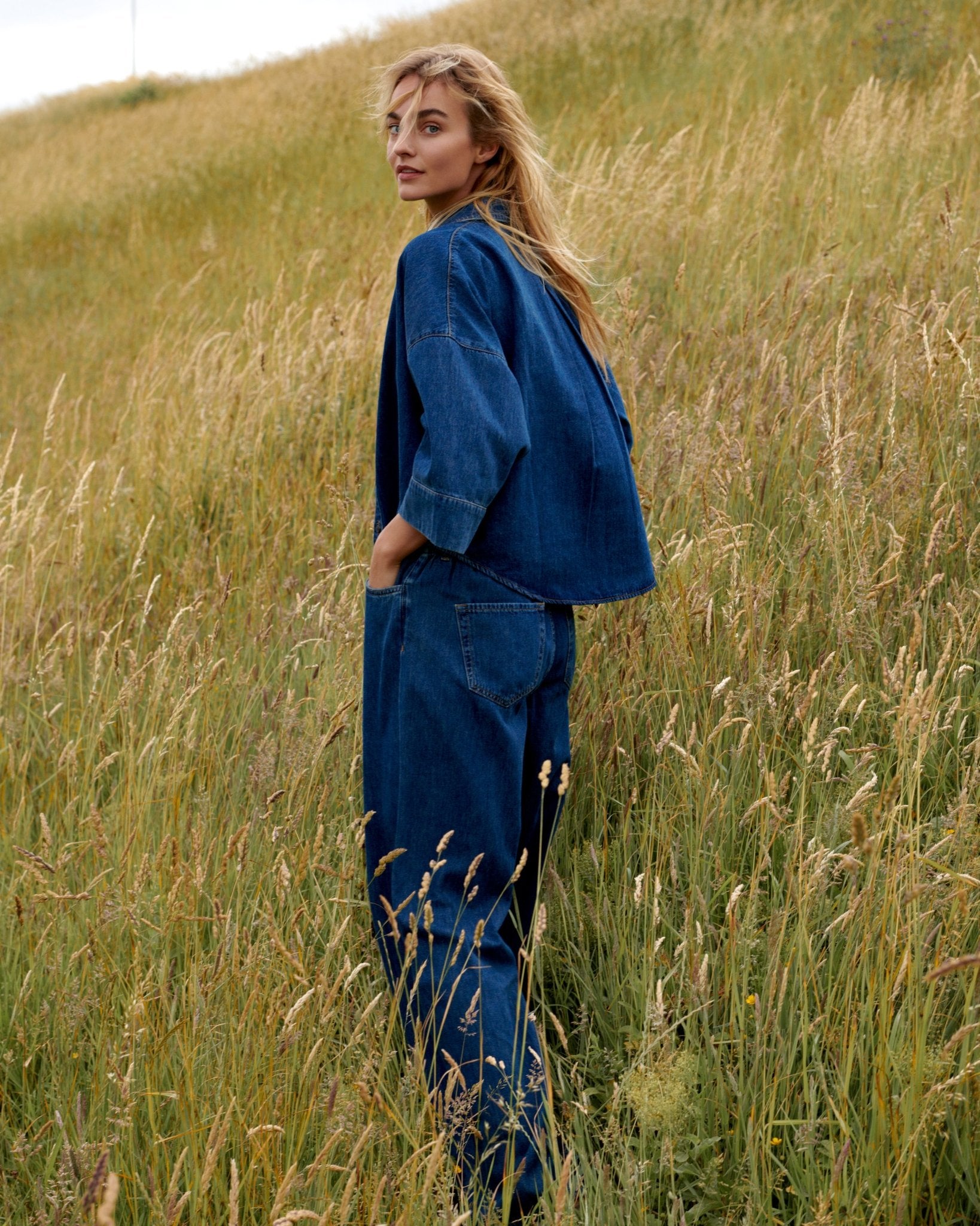 Shop Summum Woman Denim Kimono Blouse - Summum Woman