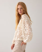 Shop Summum Woman Lace Bomber Jacket Ivory - Summum Woman