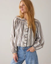 Shop Summum Woman Lurex Striped Blouse - Summum Woman