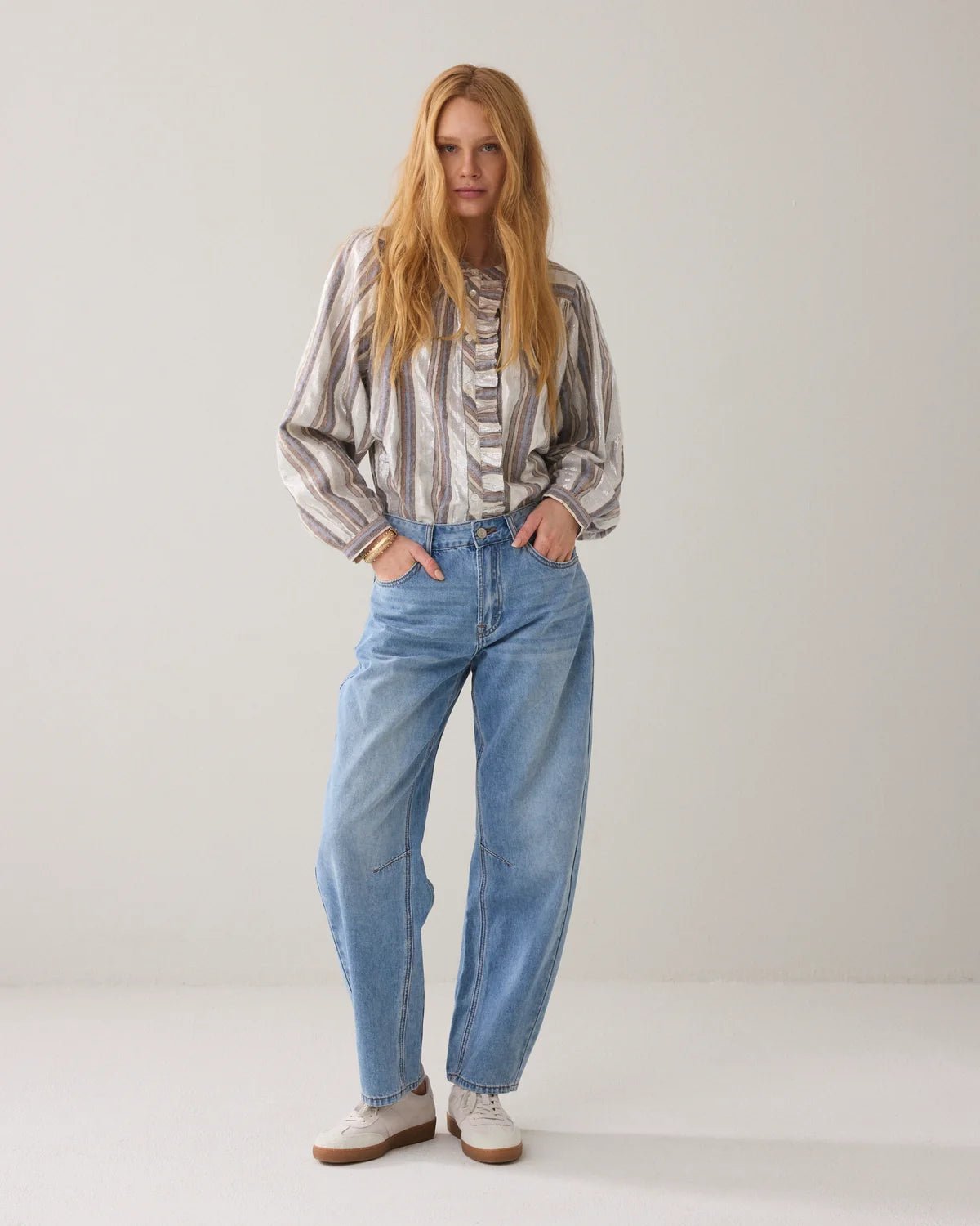 Shop Summum Woman Lurex Striped Blouse - Summum Woman