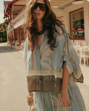 Shop Summum Woman Palm Tree Blouse Glacier Blue - Summum Woman