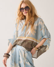Shop Summum Woman Palm Tree Blouse Glacier Blue - Summum Woman