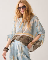 Summum Woman Palm Tree Blouse Glacier Blue