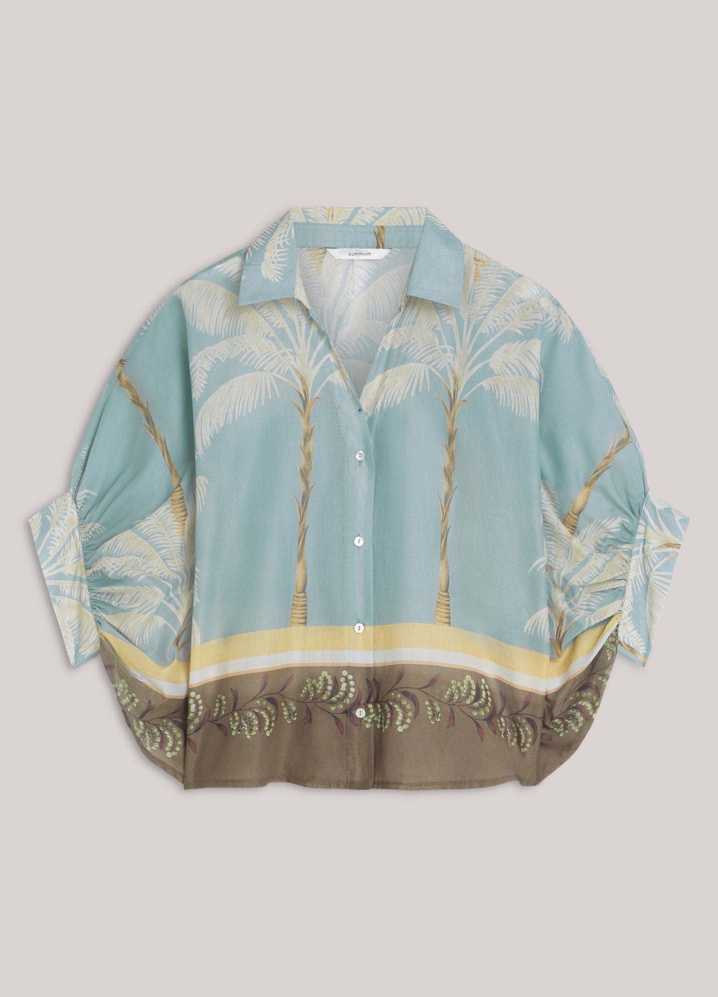 Shop Summum Woman Palm Tree Blouse Glacier Blue - Summum Woman