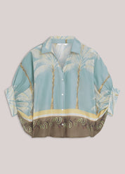 Shop Summum Woman Palm Tree Blouse Glacier Blue - Summum Woman