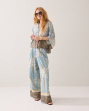 Shop Summum Woman Palm Tree Blouse Glacier Blue - Summum Woman